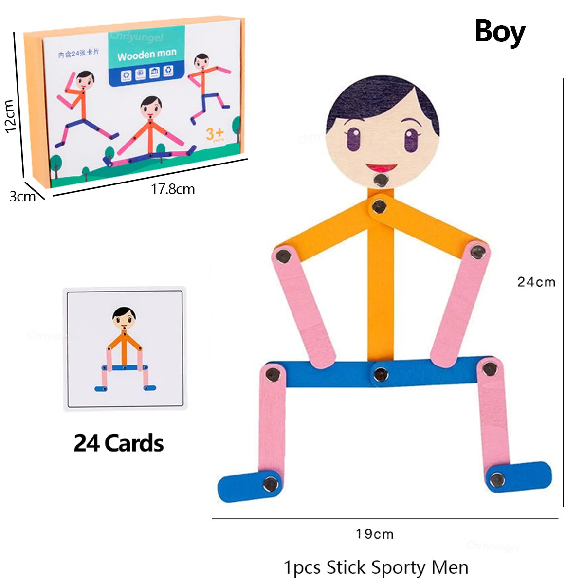 Montessori Poseable Stick Figure & Pose Cards — photo 9