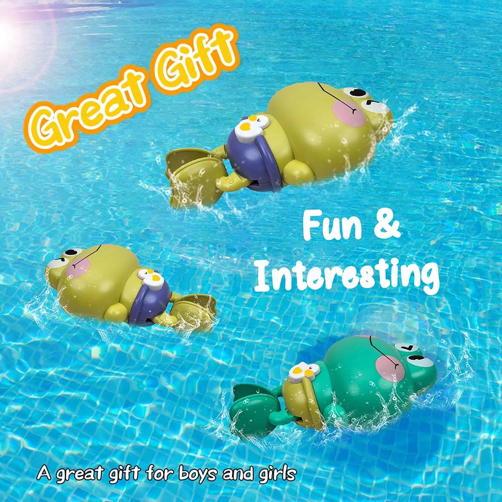 Wind-Up Swimming Frog Bath Toy — Clockwork Water Toy | 1-6Y - photo 5