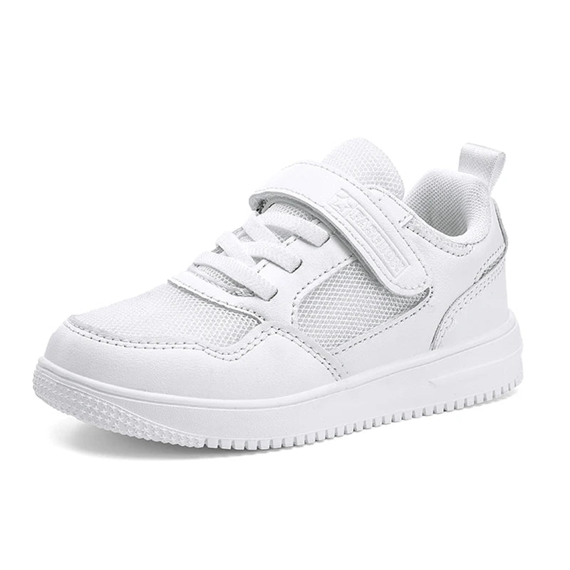 Kids Casual Sport Sneakers — Black Leather Non-Slip | 7–13Y - photo 11