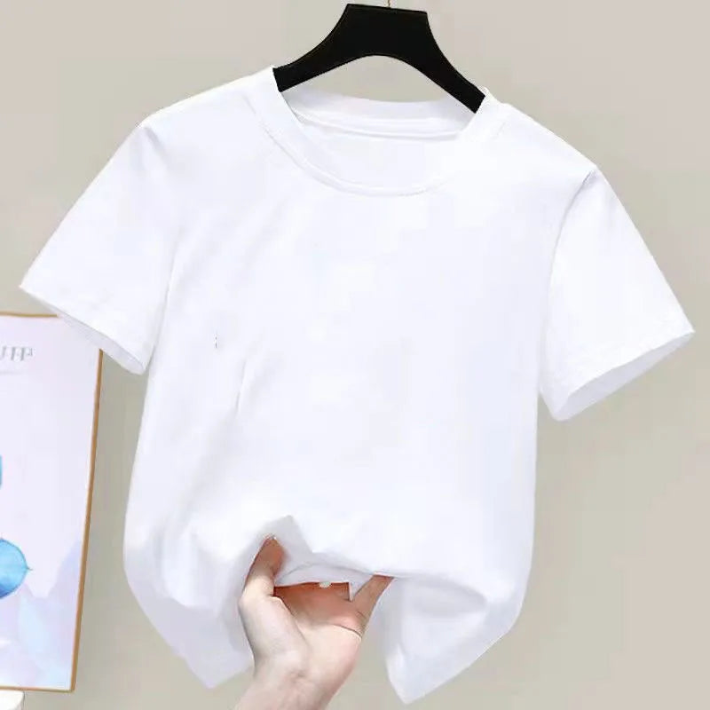 Kids cotton t-shirt 180gsm soft solid summer tee