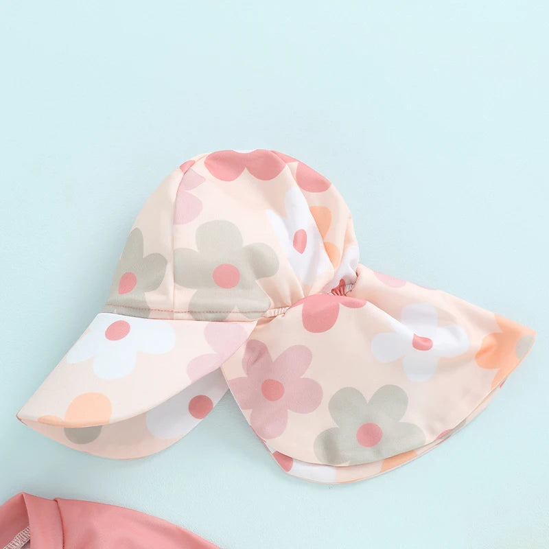 Baby Girls Rash Guard Swimsuit & Sun Hat Set — photo 5