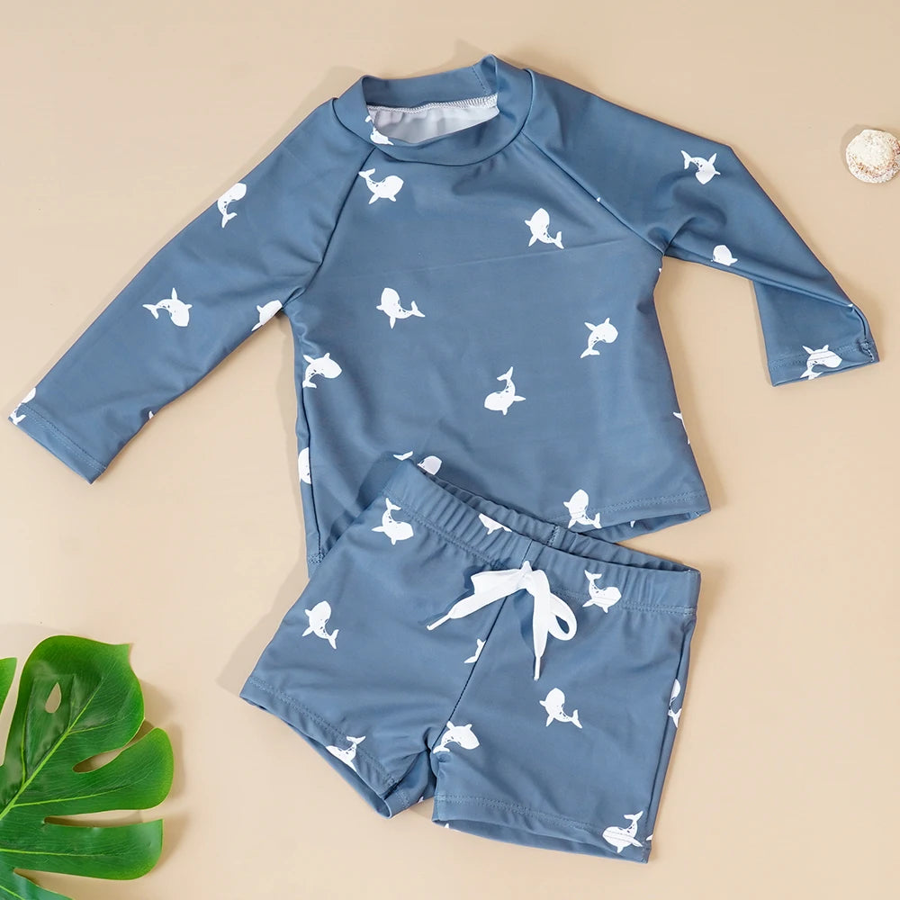 Baby long sleeve swimsuit rash guard bodysuit for pool and swim lessons