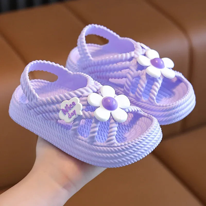 Girls Flower Summer Sandals - Lightweight Non-Slip Age 2-8 - photo 7