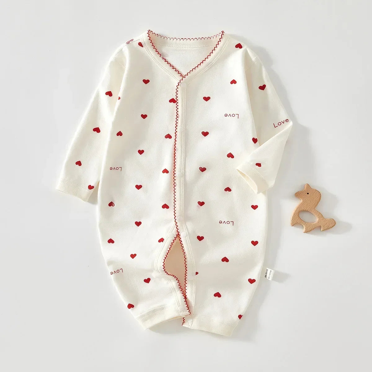 Heart Print Cotton Baby Romper - Kindle Kids ABC - view 6