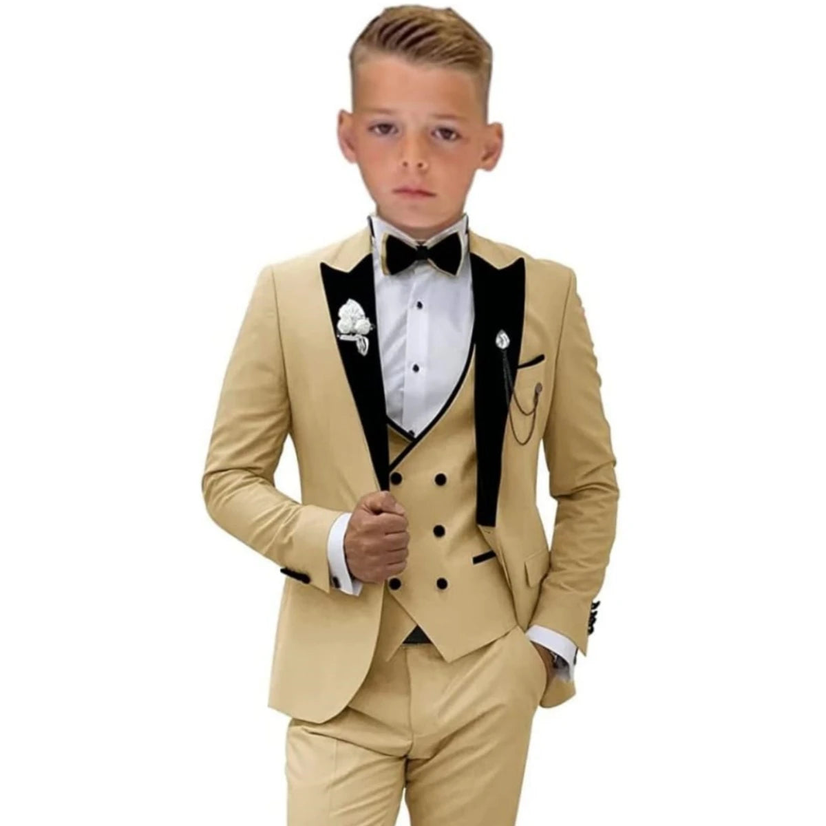 Boys 3-Piece Tuxedo Suit – Notch-Lapel Blazer Set | 3T–14Y - photo 10