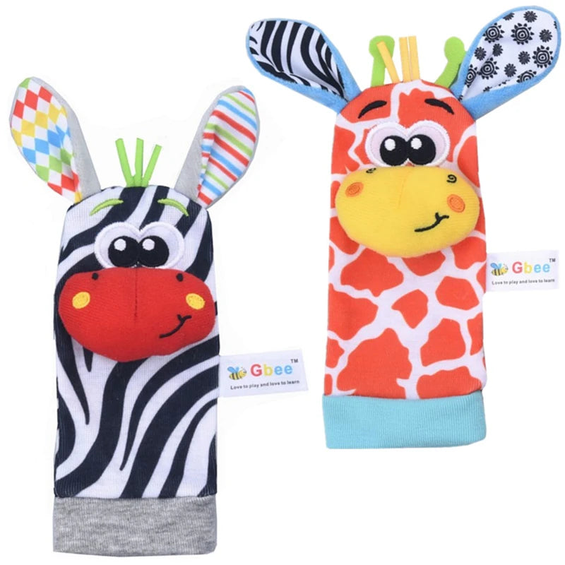 Baby Wrist Rattles & Animal Socks Set – Sensory Toys for Newborns (0–12M)