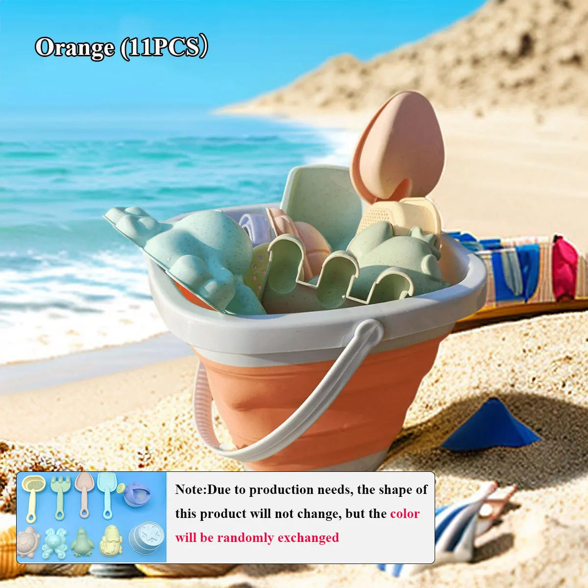 Beach Sand & Water Play Set - Folding Bucket Summer Toys - photo 10
