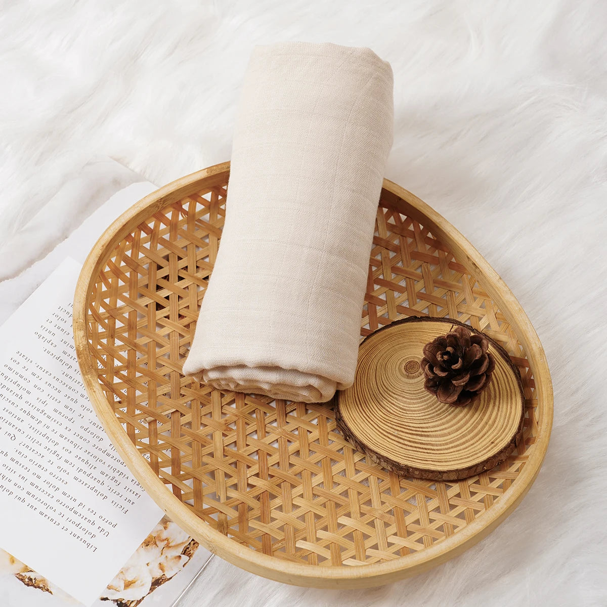 Solid Bamboo Cotton Muslin Baby Swaddle - Kindle Kids ABC - view 17
