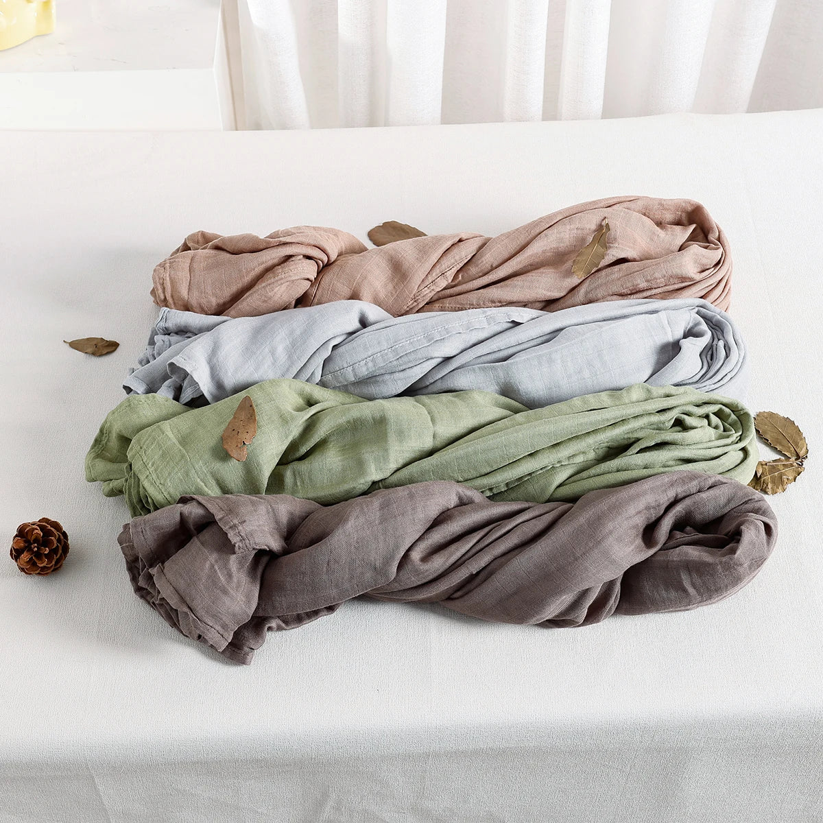 Solid Bamboo Cotton Muslin Baby Swaddle - Kindle Kids ABC - view 2