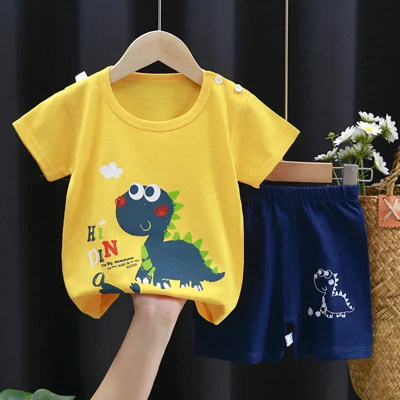 Kids Cotton T-Shirt & Shorts Set 2-Piece | Unisex Summer Outfit | 9M–6-7Y - photo 7