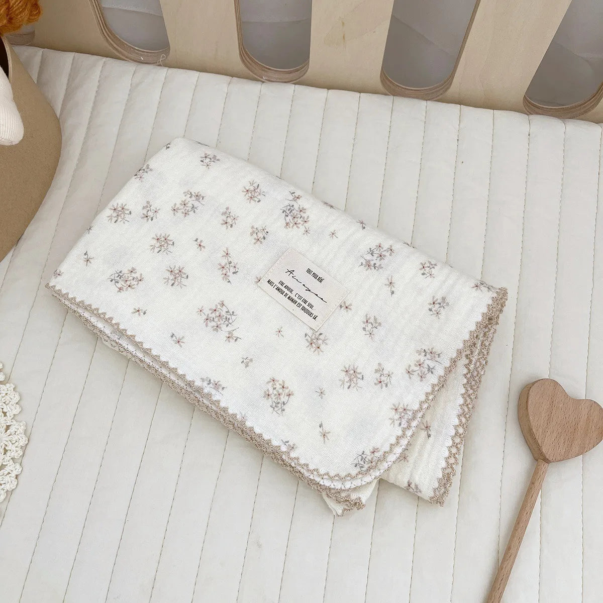 Floral Cotton Muslin Baby Swaddle Blanket - Kindle Kids ABC - view 15