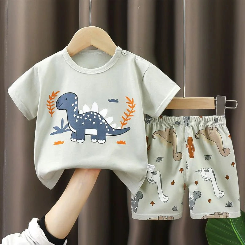 Kids Cotton T-Shirt & Shorts Set 2-Piece | Unisex Summer Outfit | 9M–6-7Y - photo 8
