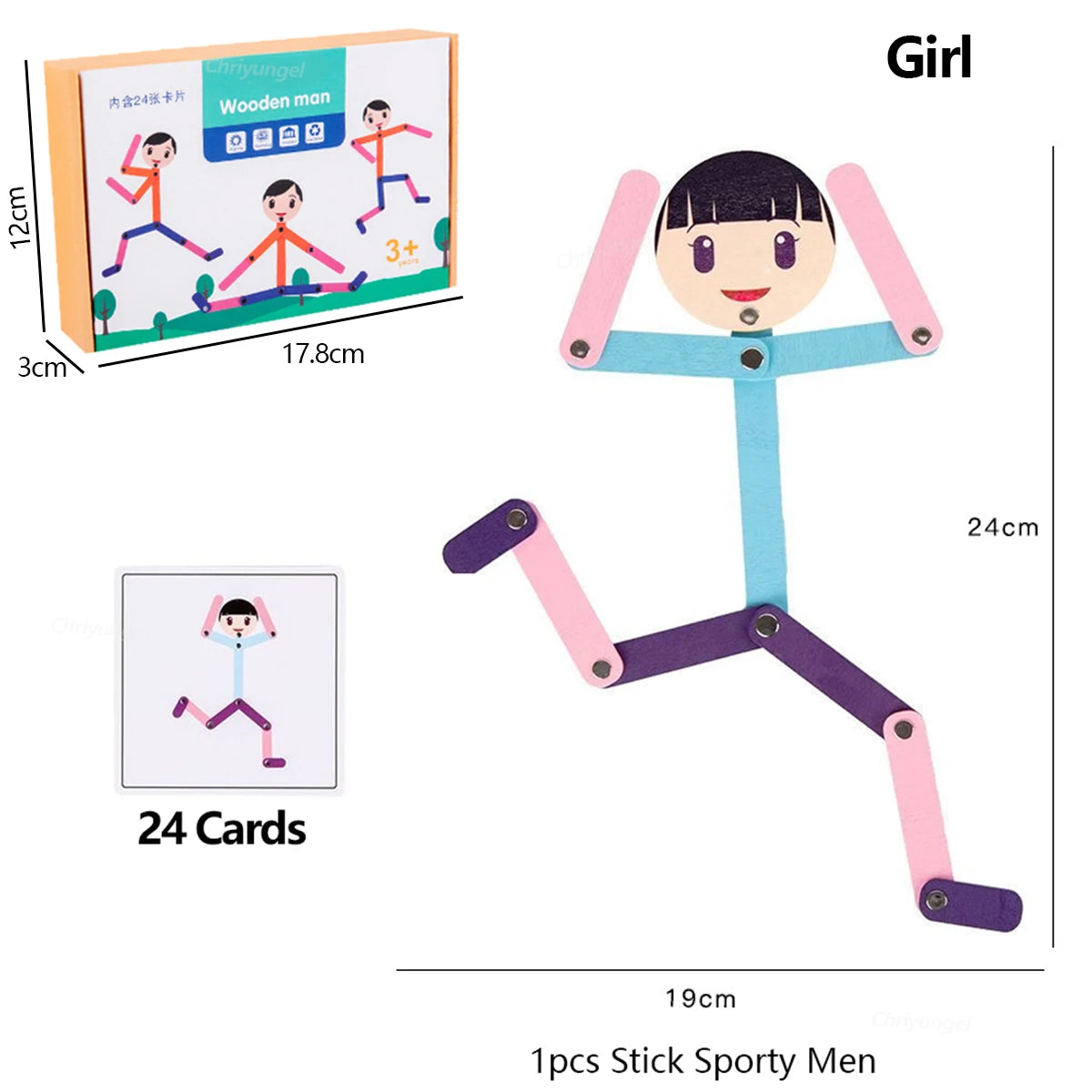 Montessori Poseable Stick Figure & Pose Cards — photo 10