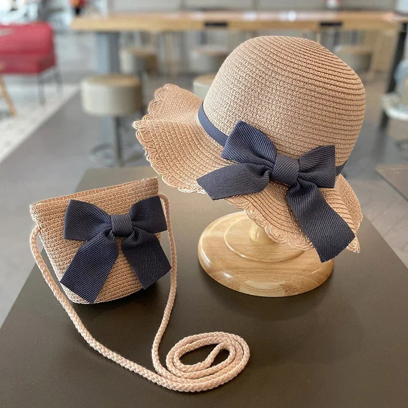Kids Straw Sun Hat for Girls Summer Beach Cap 2-7 Years - photo 15