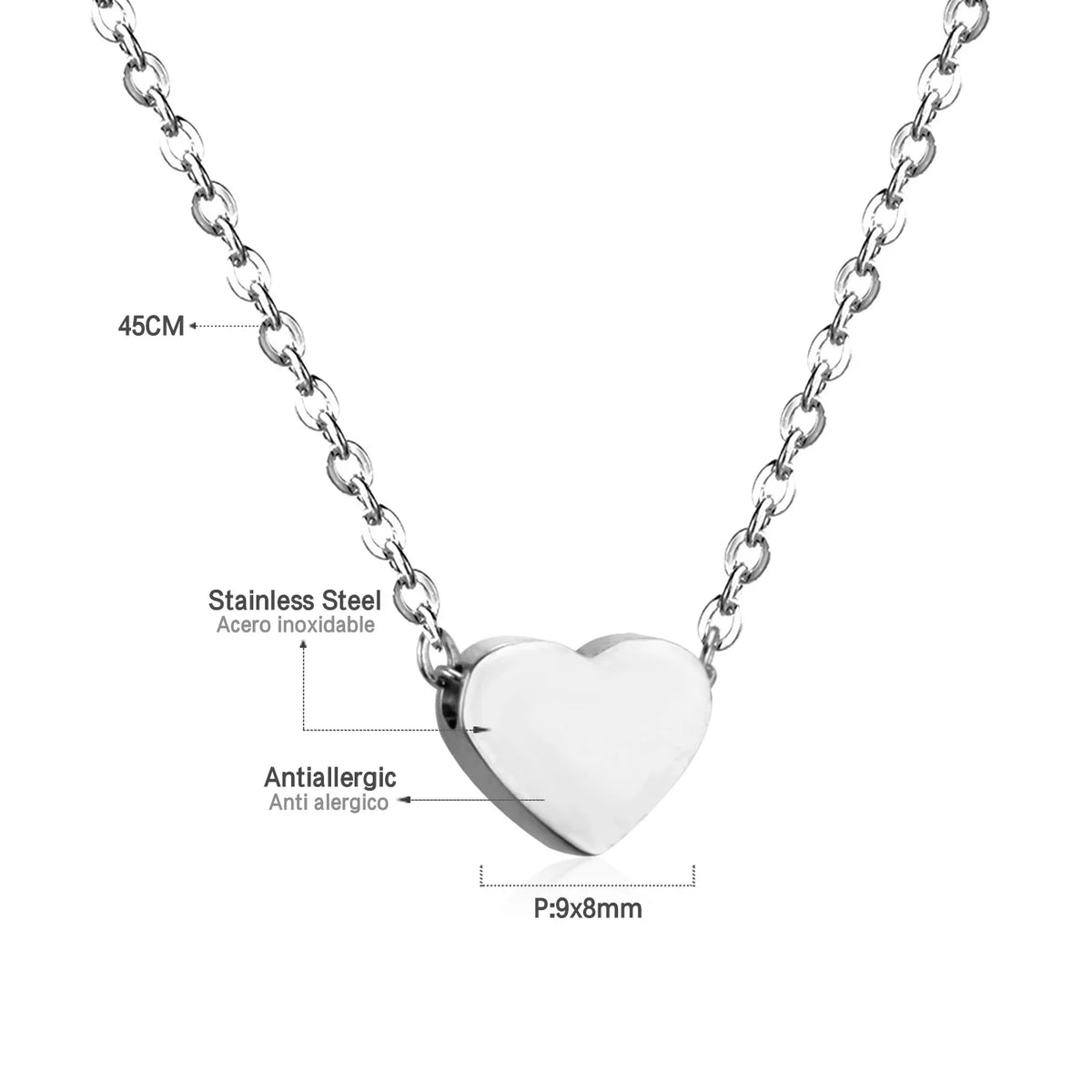 Girls Heart Pendant Necklace - Stainless Steel Mini Charm 5-10Y - photo 13
