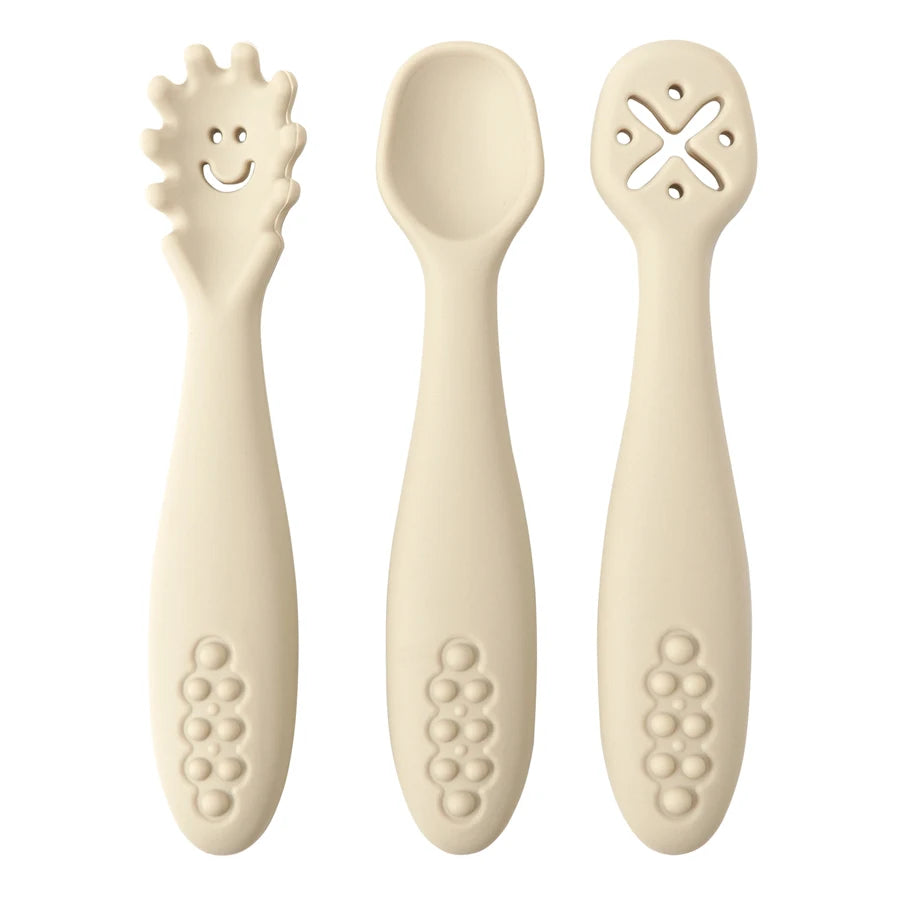Silicone Baby Self-Feeding Set — 3-Piece Spoon, Fork & Masher | 6M+ - photo 13