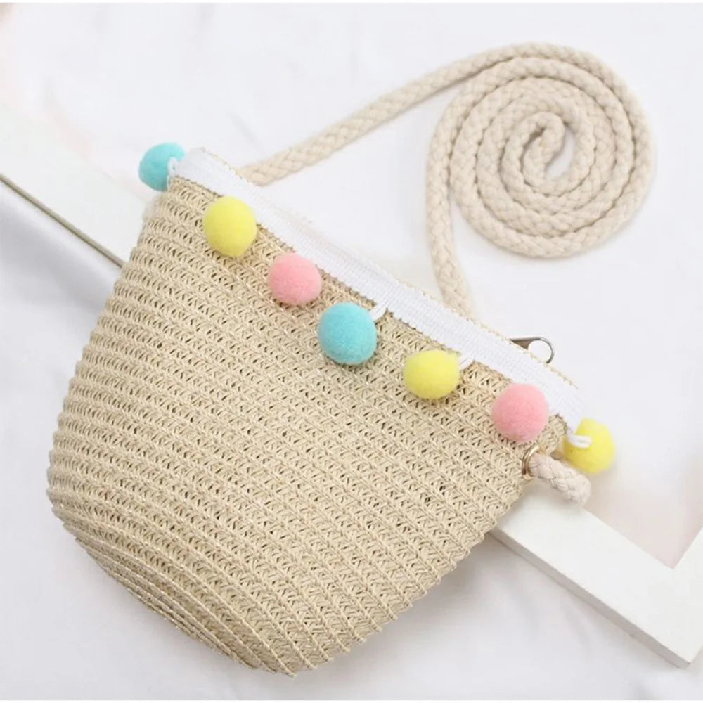 Girls' Straw Crossbody Bag - Kindle Kids ABC