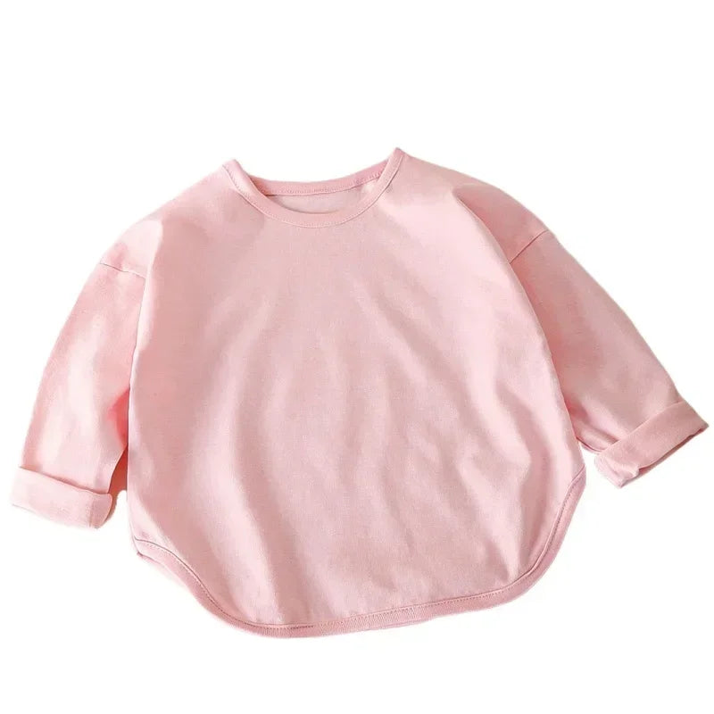 Baby and kids pure cotton long-sleeve basic tee, solid - Kindle Kids ABC - view 4