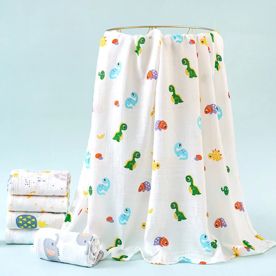 2-Layer Cotton Muslin Baby Swaddle Blanket - Kindle Kids ABC - view 2