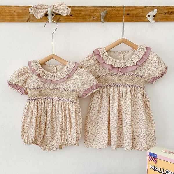 Floral Lace Cotton Baby Romper - Kindle Kids ABC