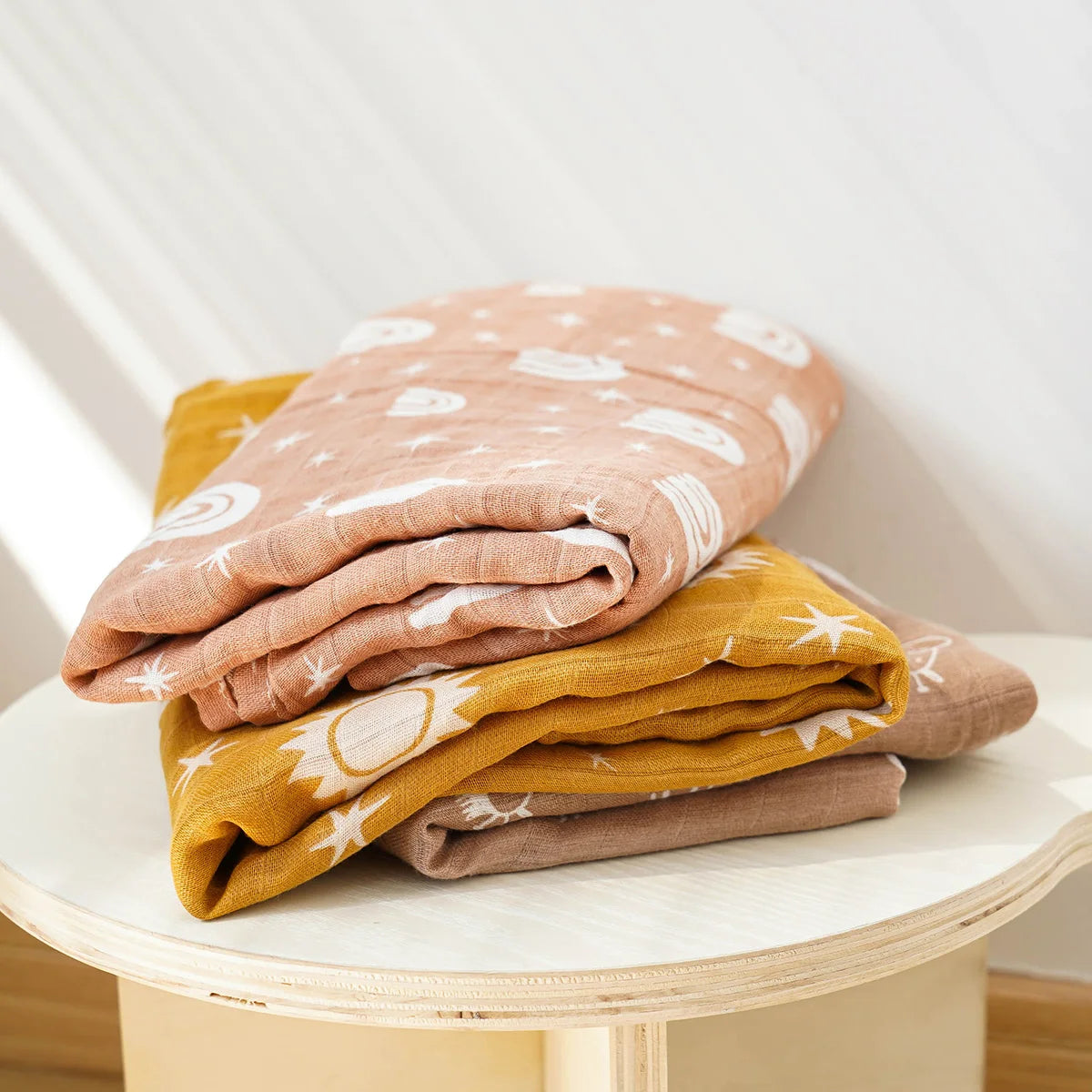 120x110cm 2-Layer Cotton Muslin Baby Swaddle - Kindle Kids ABC - view 3