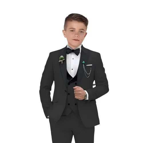 Boys 3-Piece Tuxedo Suit – Notch-Lapel Blazer Set | 3T–14Y - photo 8