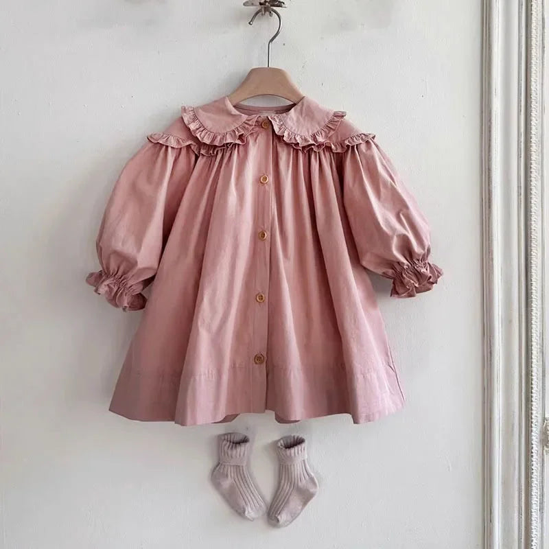 Girls Cotton Long Sleeve Puff Dress | Toddler & Kids - photo 6