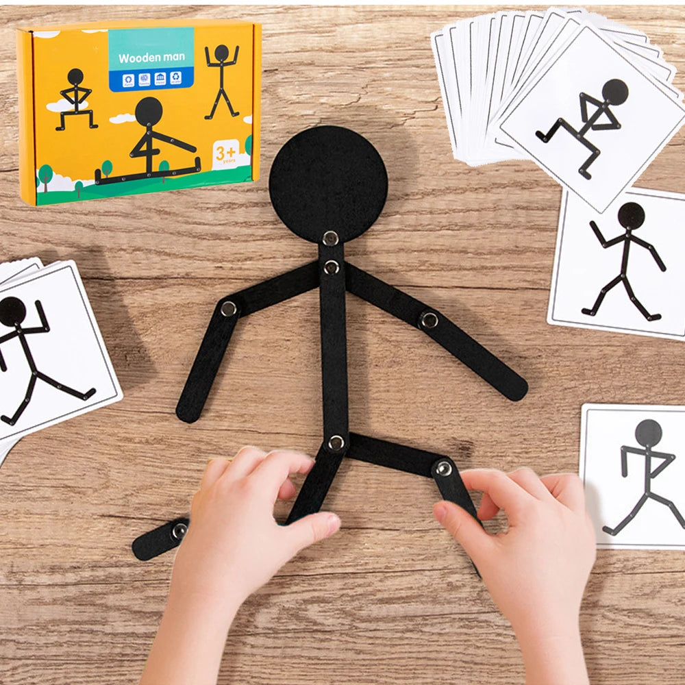 Montessori Poseable Stick Figure & Pose Cards — photo 1
