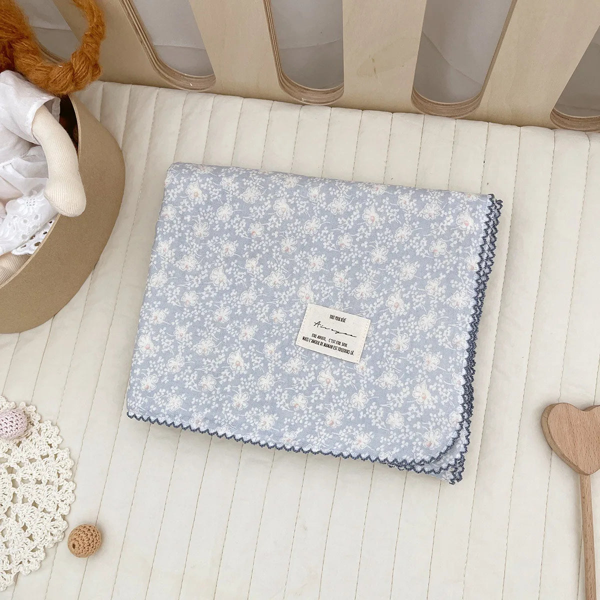 Floral Cotton Muslin Baby Swaddle Blanket - Kindle Kids ABC - view 8