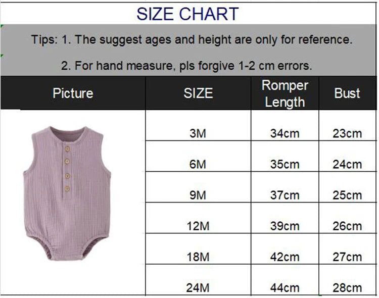 Baby Cotton Romper – Soft & Breathable Summer Bodysuit (0–24M)