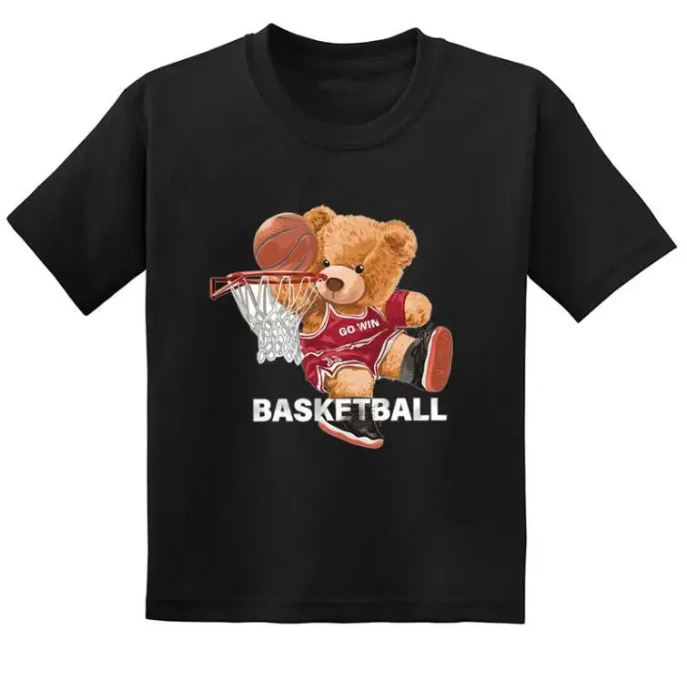 Teddy bear print cotton t-shirt, kids summer casual tee - Kindle Kids ABC - view 11