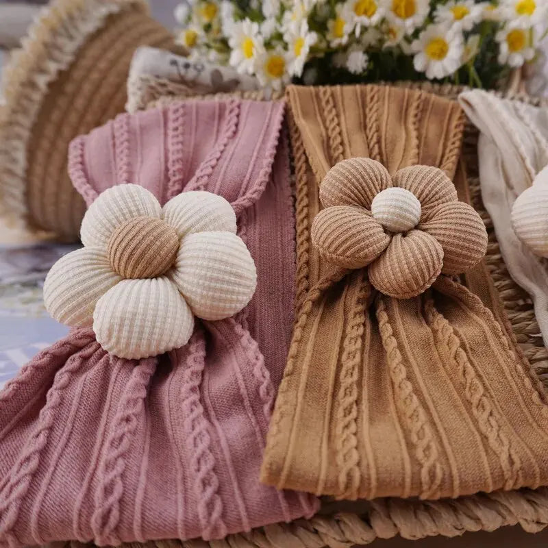 Baby Girl Floral Headbands — Soft Elastic Turban Set | 0–7Y