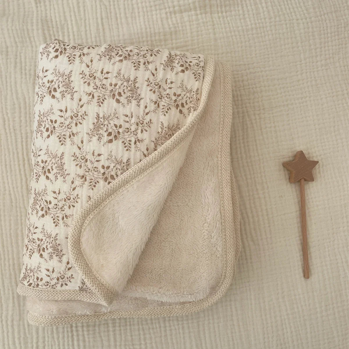 Fleece-Lined Cotton Muslin Baby Blanket - Kindle Kids ABC - view 8