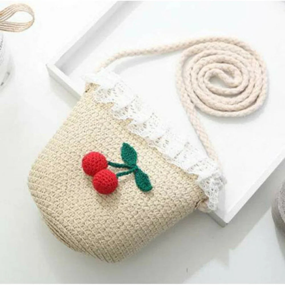 Girls' Straw Crossbody Bag — Natural Woven — photo 3