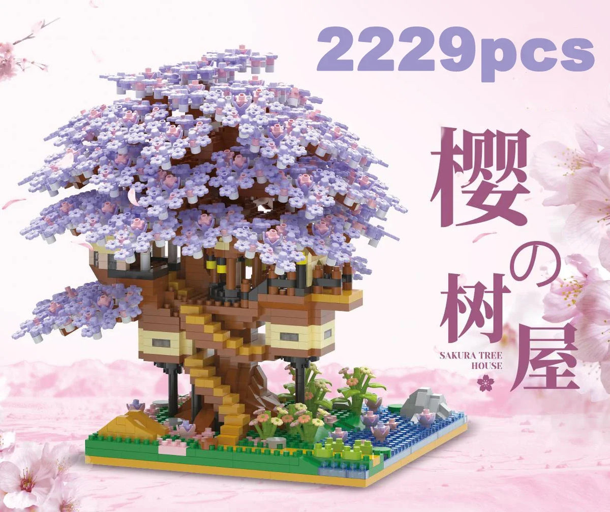 cherry blossom tree house building blocks model - photo 10