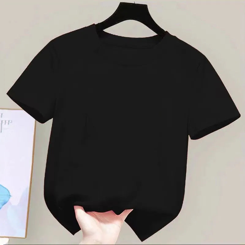 Kids cotton t-shirt 180gsm soft solid summer tee