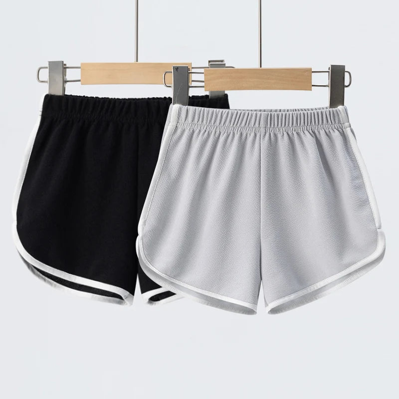 Kids summer shorts solid cotton casual for boys and girls