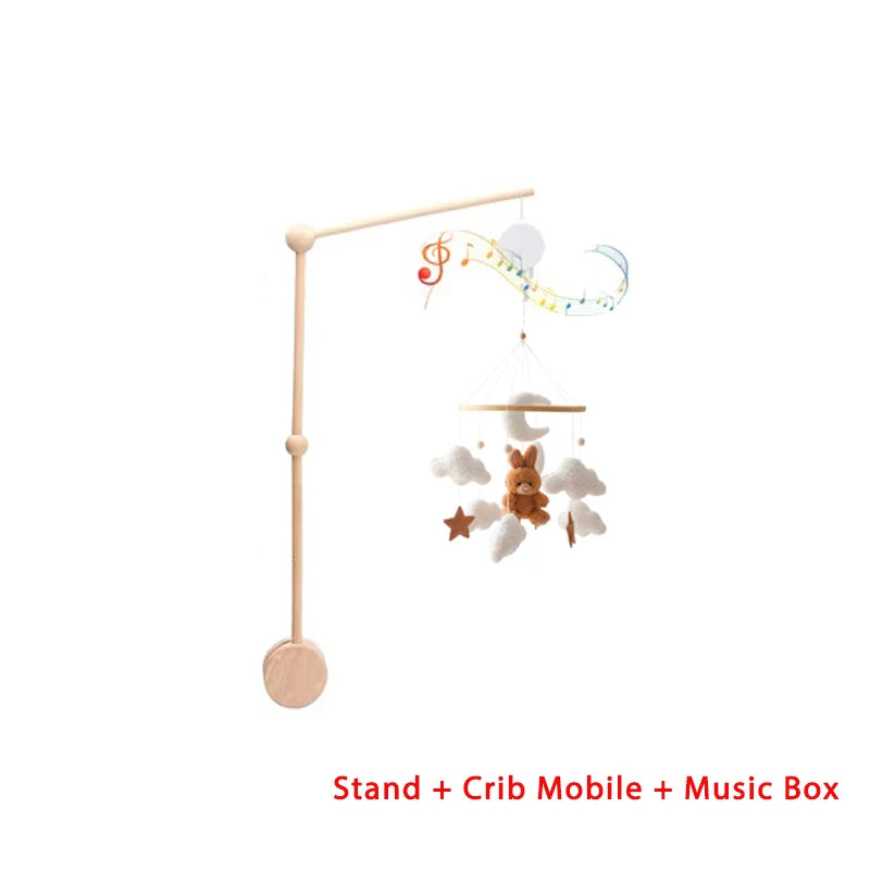 Wooden Crib Mobile - Felt Bear Nursery Mobile with Bell - photo 28