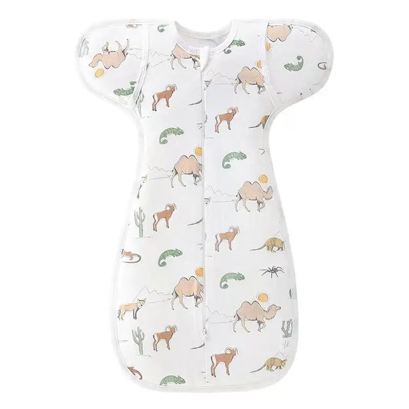 Cotton newborn swaddle sleepsack with snug swaddle-style fit