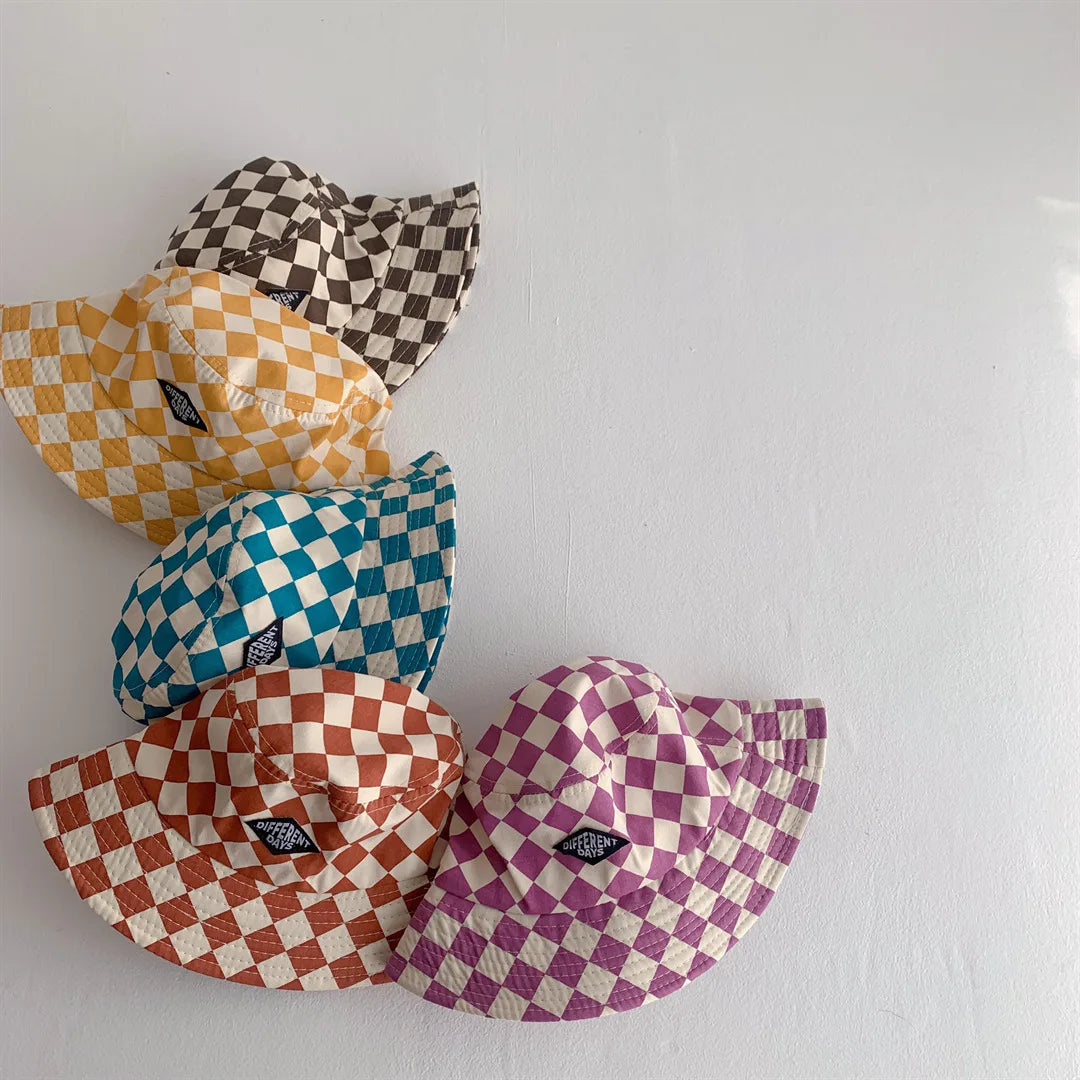 Kids Checkerboard Bucket Hat - Soft Cotton Sun Hat - photo 4
