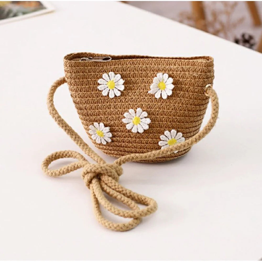 Girls' Straw Crossbody Bag — Natural Woven — photo 20