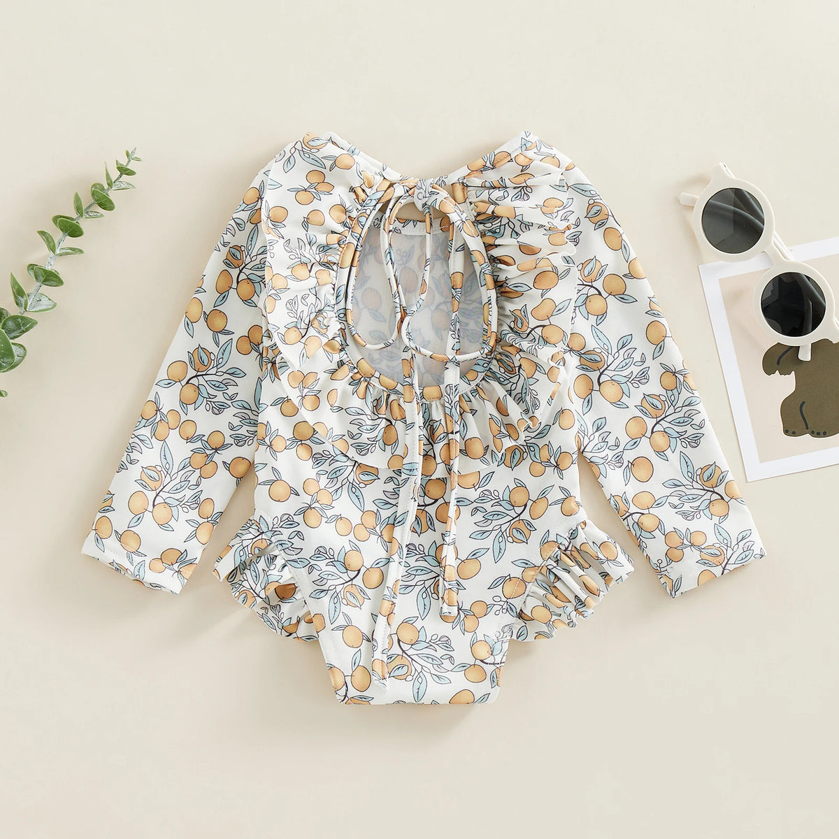 Floral Ruffle Baby Swimsuit - Kindle Kids ABC - view 3