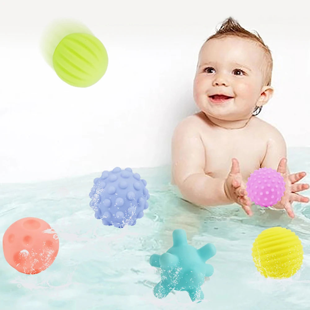 Six-piece textured sensory balls soft baby toy set