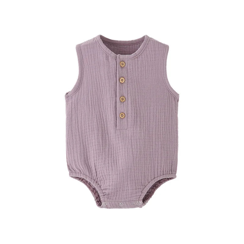 Baby Cotton Romper – Soft & Breathable Summer Bodysuit (0–24M)