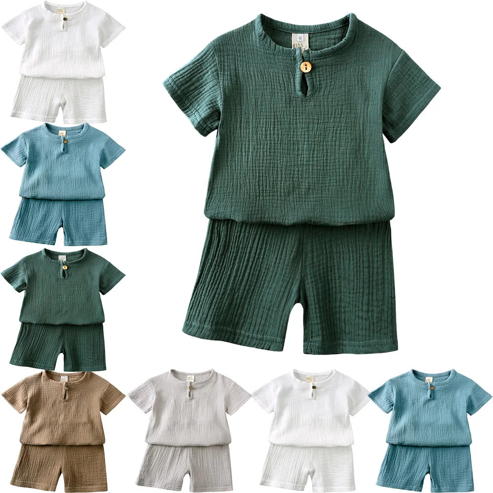 Linen Cotton 2-Piece Set - Kindle Kids ABC - view 2