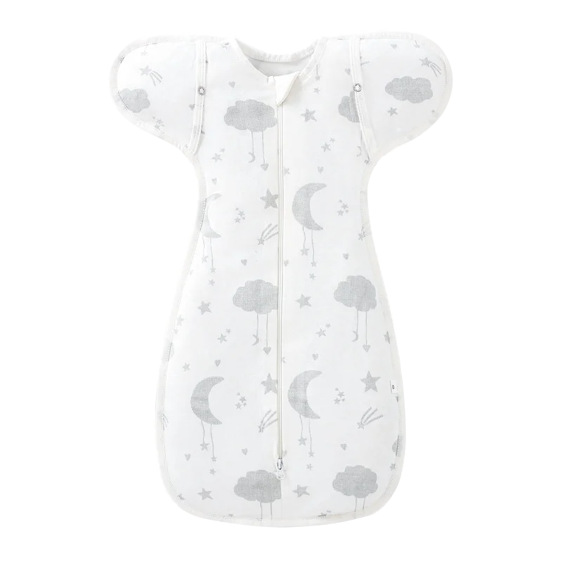 Cotton newborn swaddle sleepsack with snug swaddle-style fit