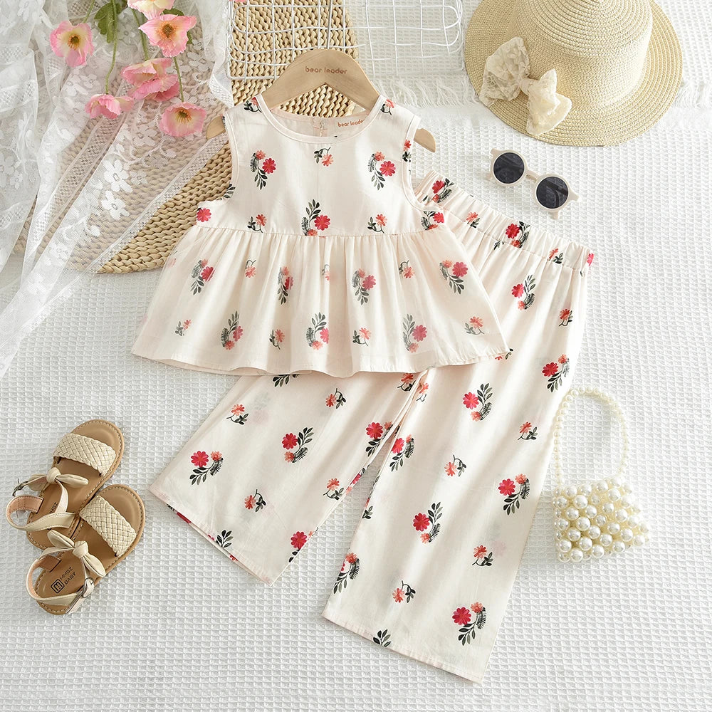 Girls' Polka Dot Top & Wide-Leg Pants Set - Kindle Kids ABC