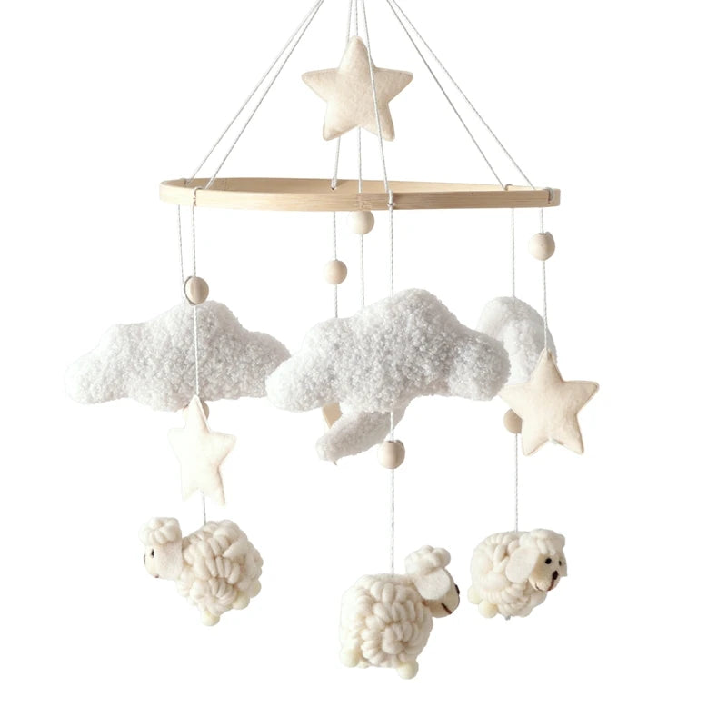 Wooden Crib Mobile – Felt Bear Nursery Mobile with Bell - photo 37