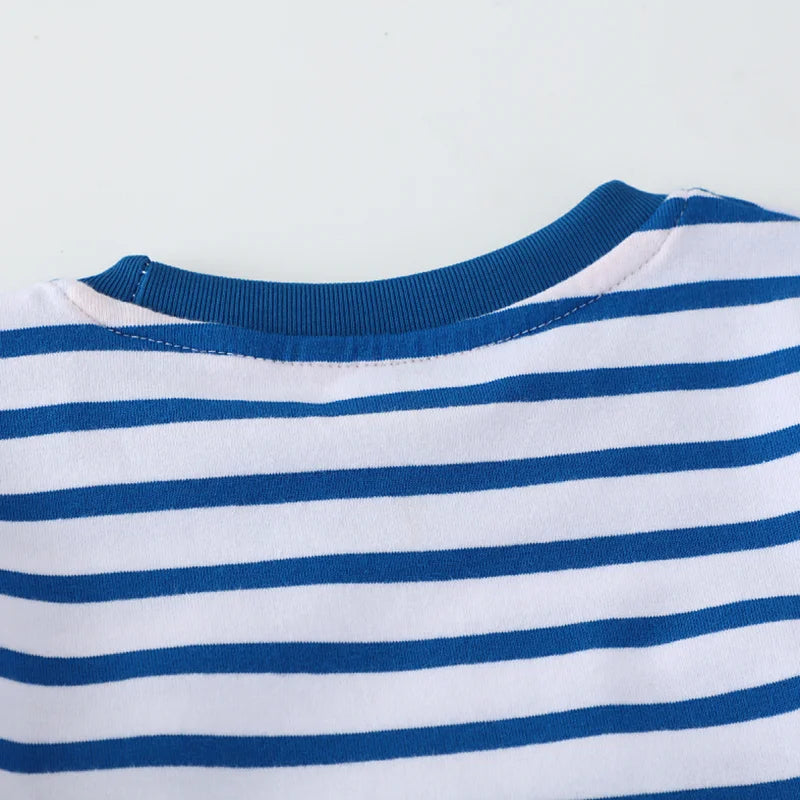 Kids Striped Dinosaur Cotton T-Shirt - photo 4