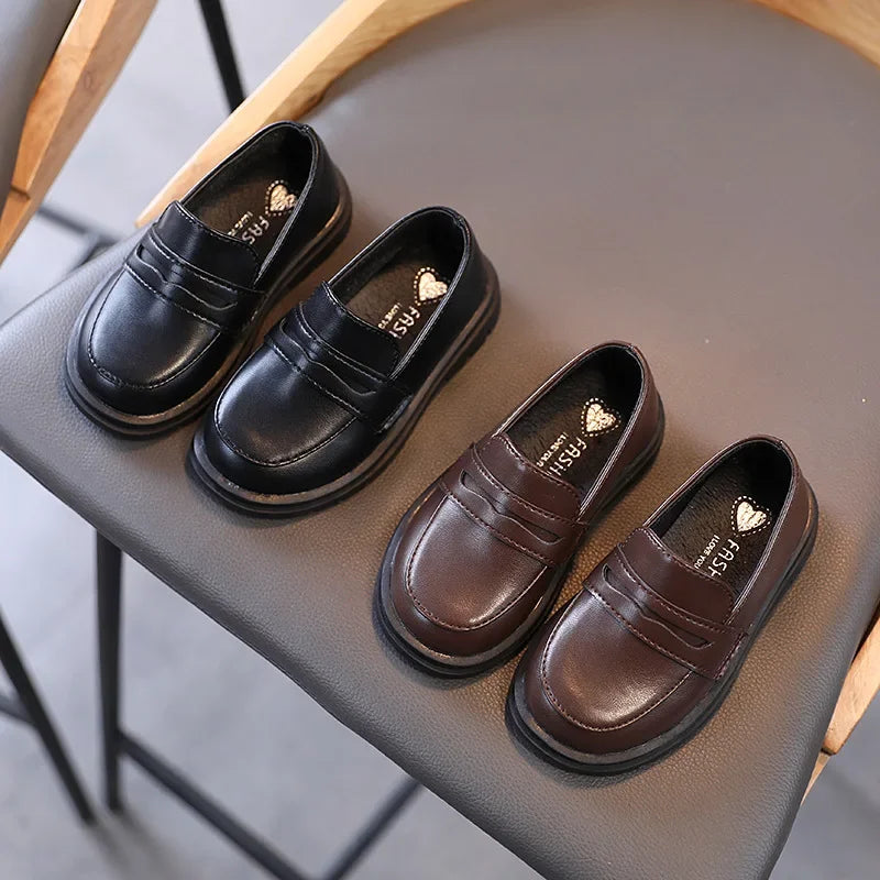 Boys Leather Loafers — Slip-On Dress Shoes for School & Wedding - photo 1
